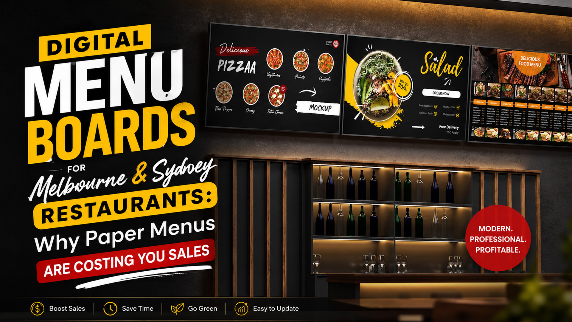 Digital Menu Boards for Melbourne & Sydney Restaurants: Why Paper Menus Are Costing You Sales